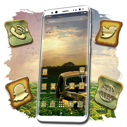 Rusty Car Nature Landscape Launcher Themes icon