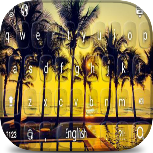 Sunset Beach With Palm keyboard icon