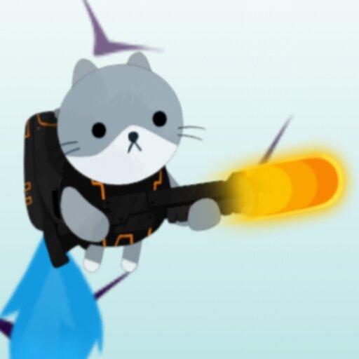 Cat with a gun icon