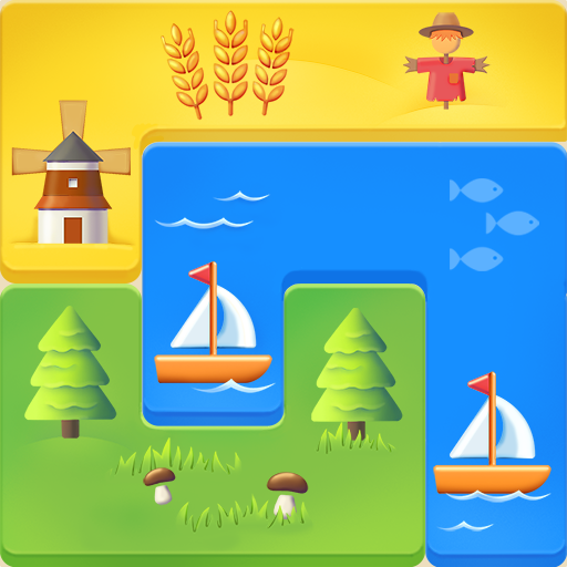 Line Scapes: Brain puzzle. Connect colorful tiles icon