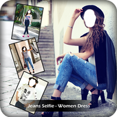 Selfie Jeans Women Photo Suit icon