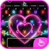 Colorful Neon Sparkling Heart Keyboard Theme