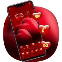 Red shining 3d theme effect love Galaxy M20 on 9Apps