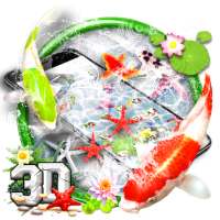3D Koi Fish Water Ripple Star Theme