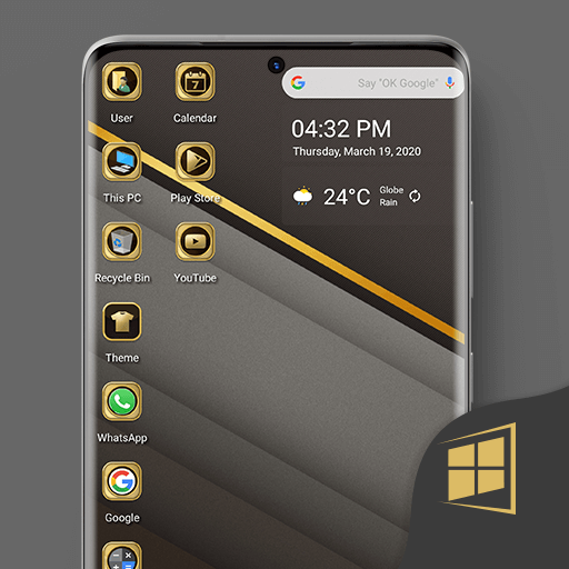 Gold Black Theme For Computer Launcher icon