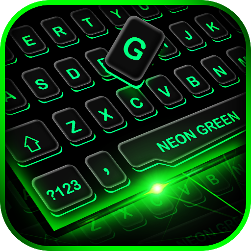 Neon Green Future Tech Keyboard icon