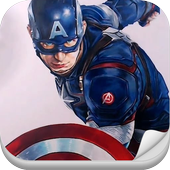 Super Heroes Colored Pencil Drawing icon