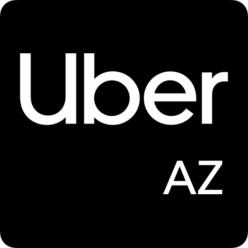 Uber AZ: Taxi rides with a bolt of energy icon
