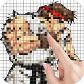 Street Fighting Color by Number - Pixel Art Game