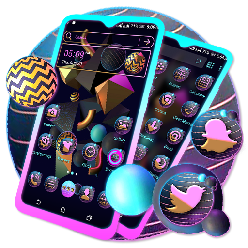3D Shapes Launcher Theme icon