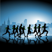 Running light and mp3 player icon