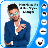 Men Mustache &amp; Hair Styles Changer أيقونة