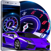 Speedometer Car Theme: Speedy, lighting racing car icon