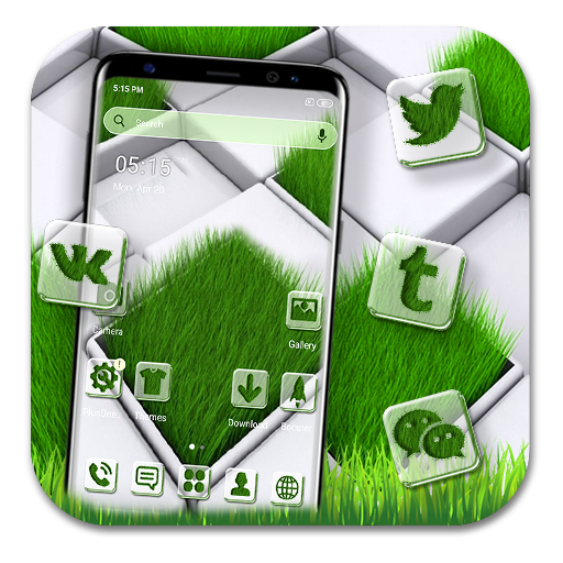 Grass Lawn 3D Tiles Theme icon