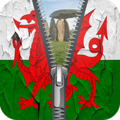 Wales flag zipper lock screen icon