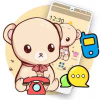 Yellow Cartoon Cute Bear Theme on 9Apps