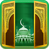 Mosque door lock icon
