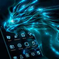 Blue Neon Spirit Dragon Theme on 9Apps