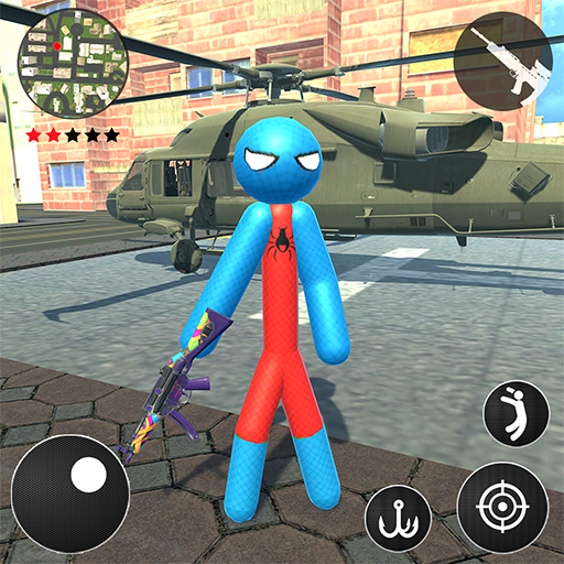 Spider Rope Hero Stickman Crime Gangster 2019 icon