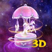3D Merry-go-round Live Wallpaper &amp; Launcher Free أيقونة