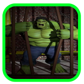 Super green monster fighting revenge halk adventur icon