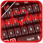 Live 3D Neon Red Heart Keyboard Theme on 9Apps