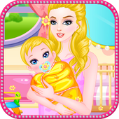 Give Birth and Feeding Baby icon