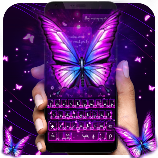 Neon Butterfly Keyboard icon