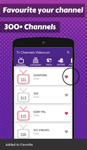 App for Videocon d2h TV Channels List- TV Guide screenshot 1