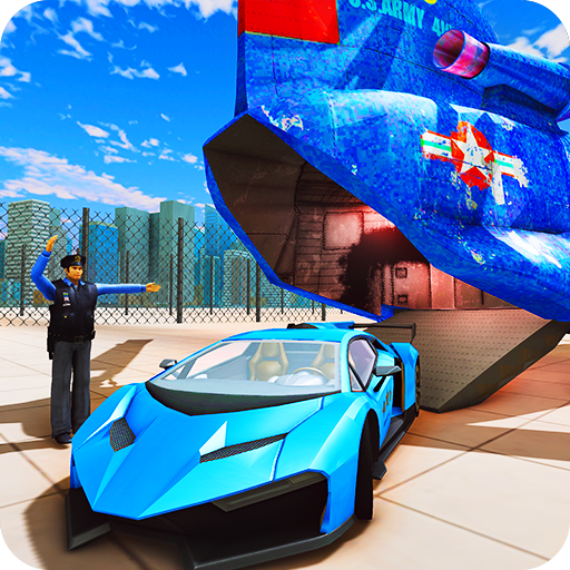 US Police City Car Transport Truck 3D icon